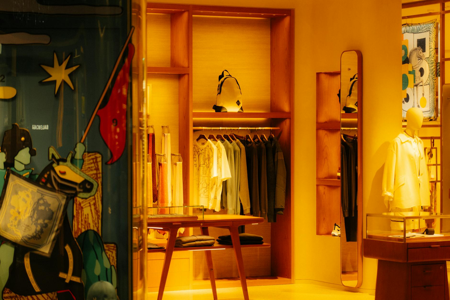 merchandise display warm light (Photo: atelierbyvineeth . . . / Pexels)