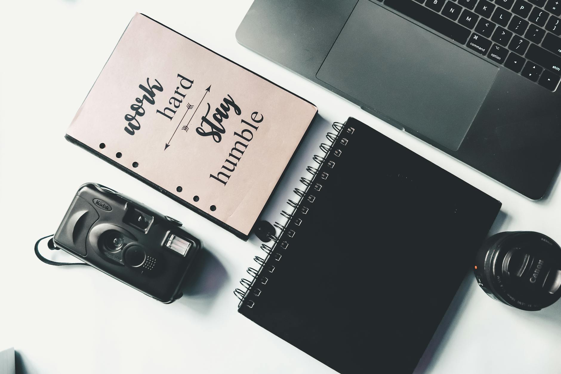 musician notebook planning camera (Photo: Maddy Freddie / Pexels)