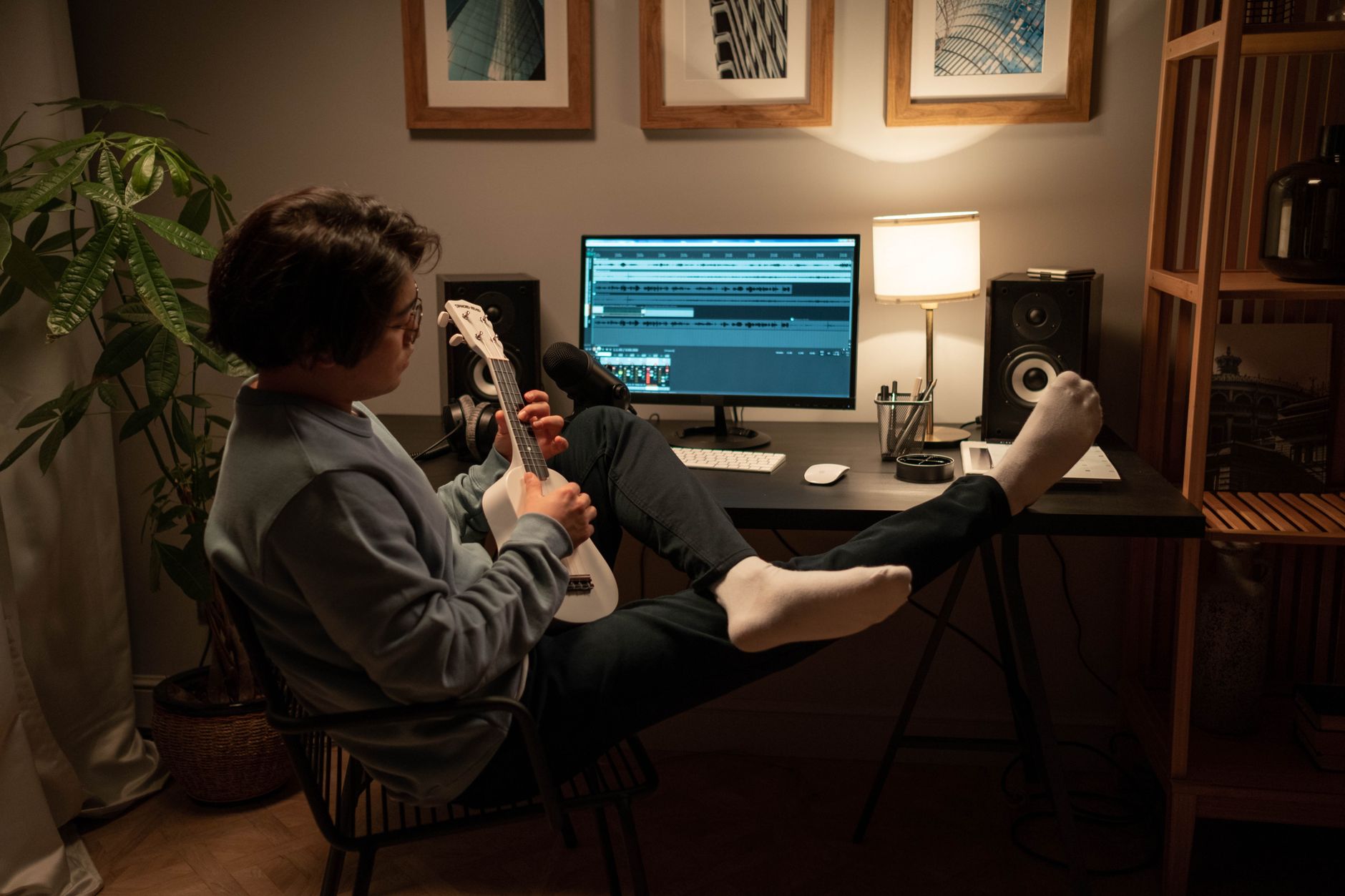 guitar office desk balance (Photo: cottonbro studio / Pexels)