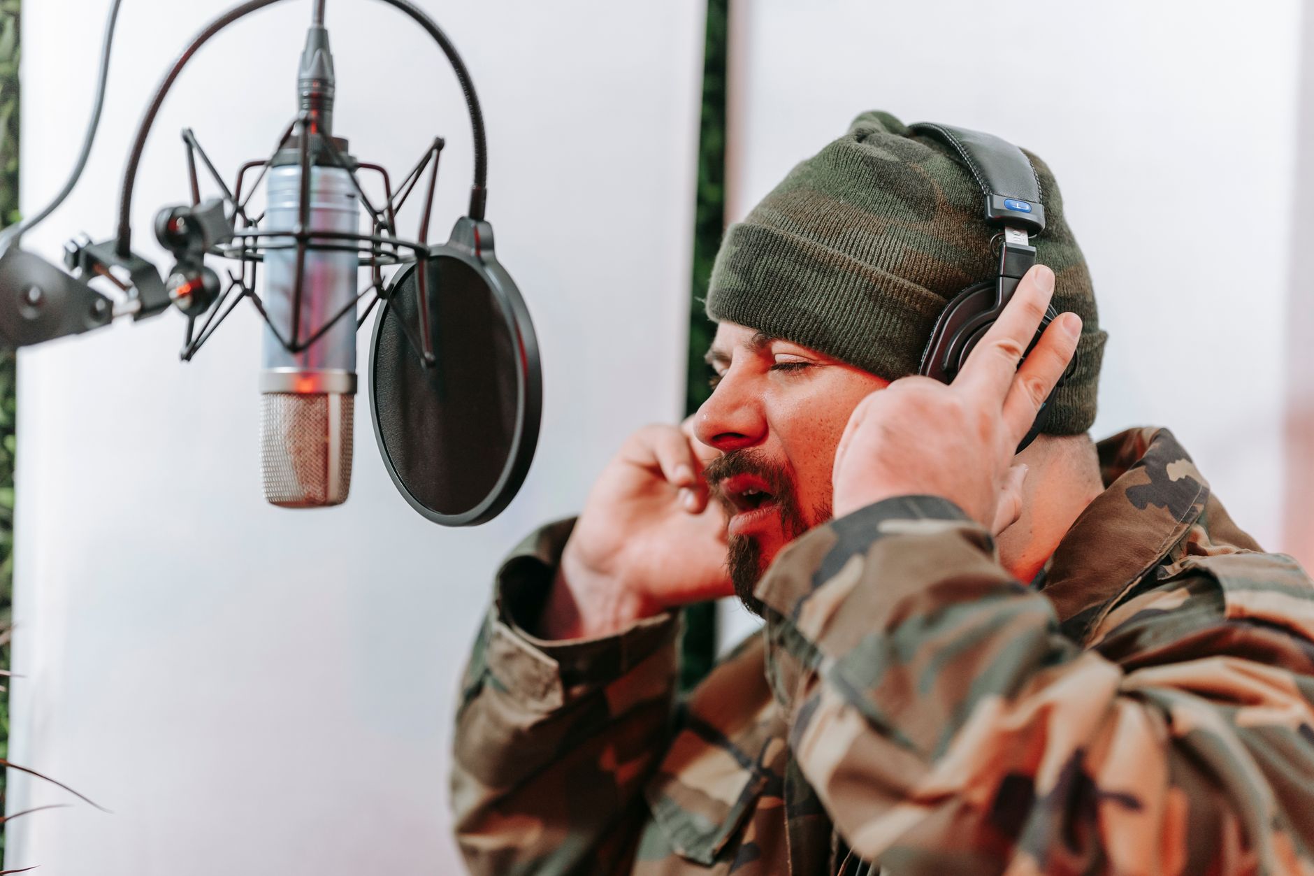 man recording vocals studio (Photo: Anna Pou / Pexels)